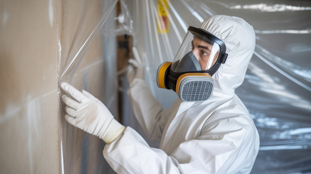 Mould Remediation technician at work in Sunshine Coast