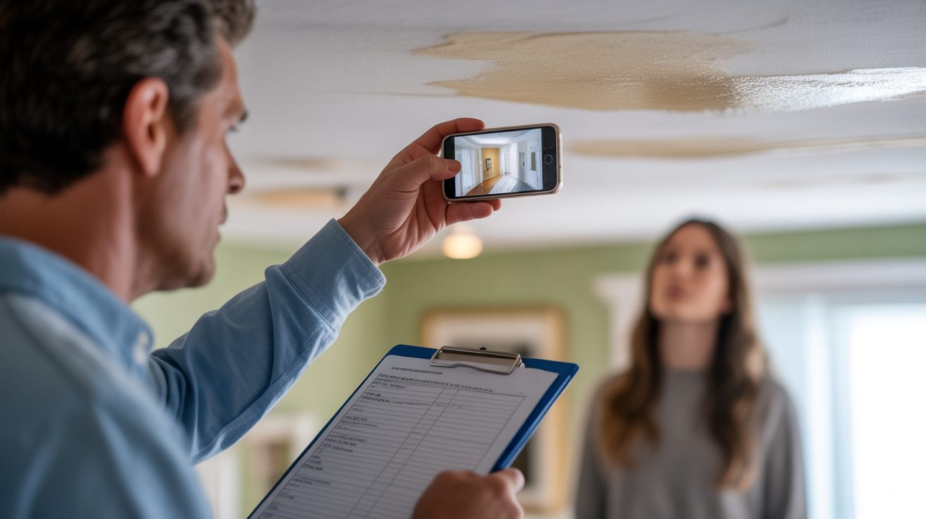 Restoration professional documenting damage in Sunshine Coast